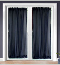 Load image into Gallery viewer, french door curtains with blue sheer fabric