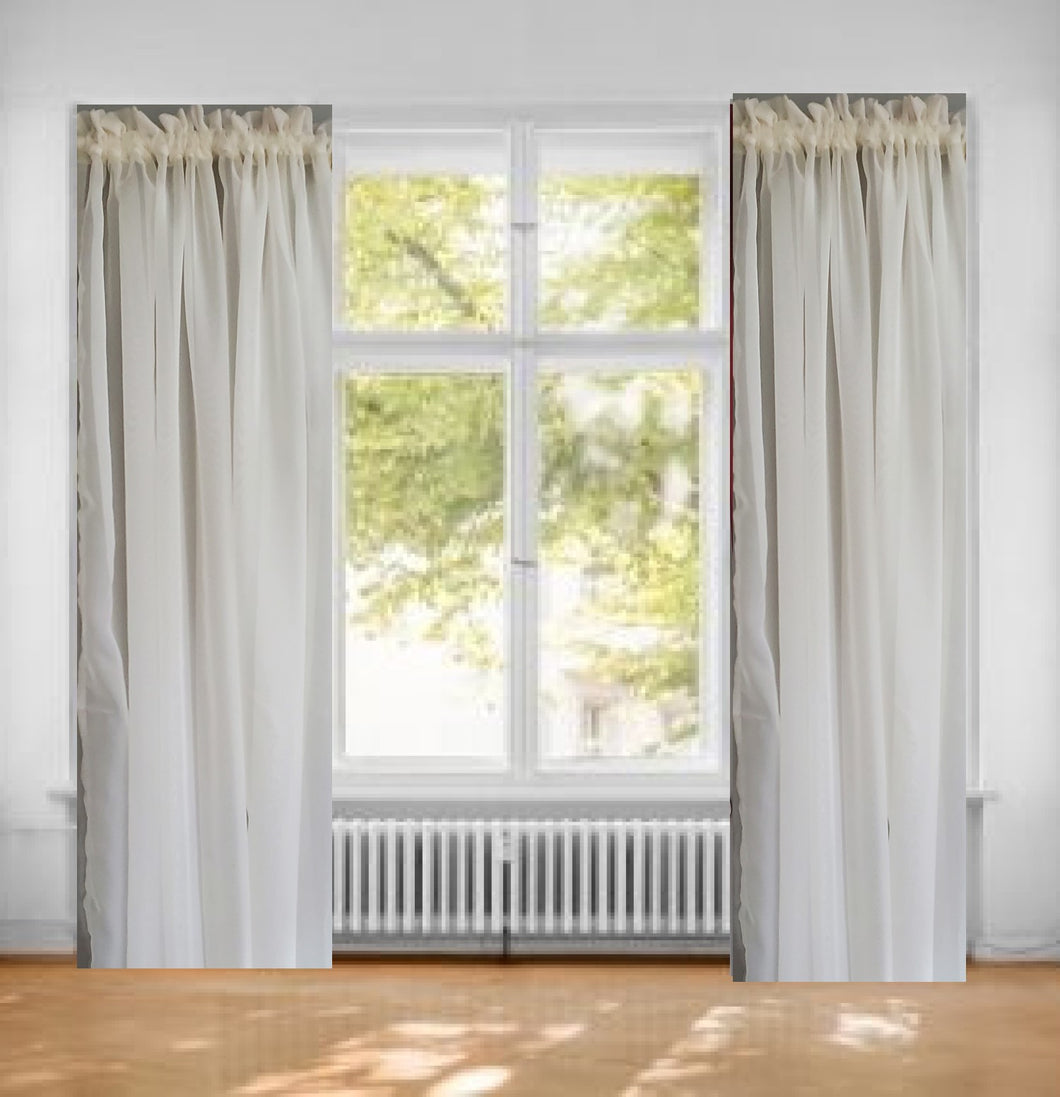 Window Curtain with Sheer Ecru Fabric