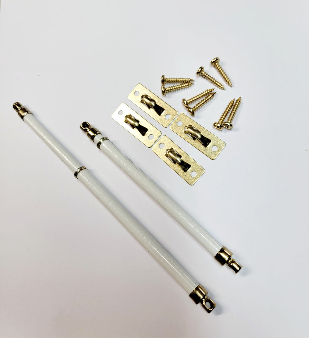 Round Sash Curtain Rods - Gold (pair)