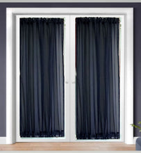 Load image into Gallery viewer, french door curtains with blue sheer fabric
